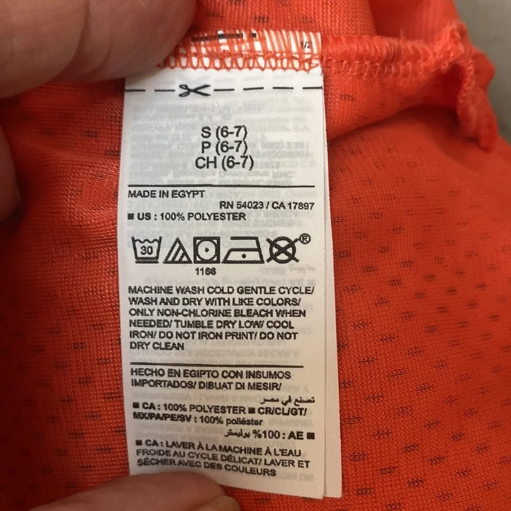 NWOT Orange Kids Basketball Graphic Jersey Size 6/7